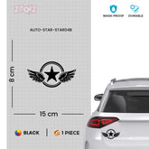 Zaqiz Stickers – Bold Star with Wings Vehicle Stickers